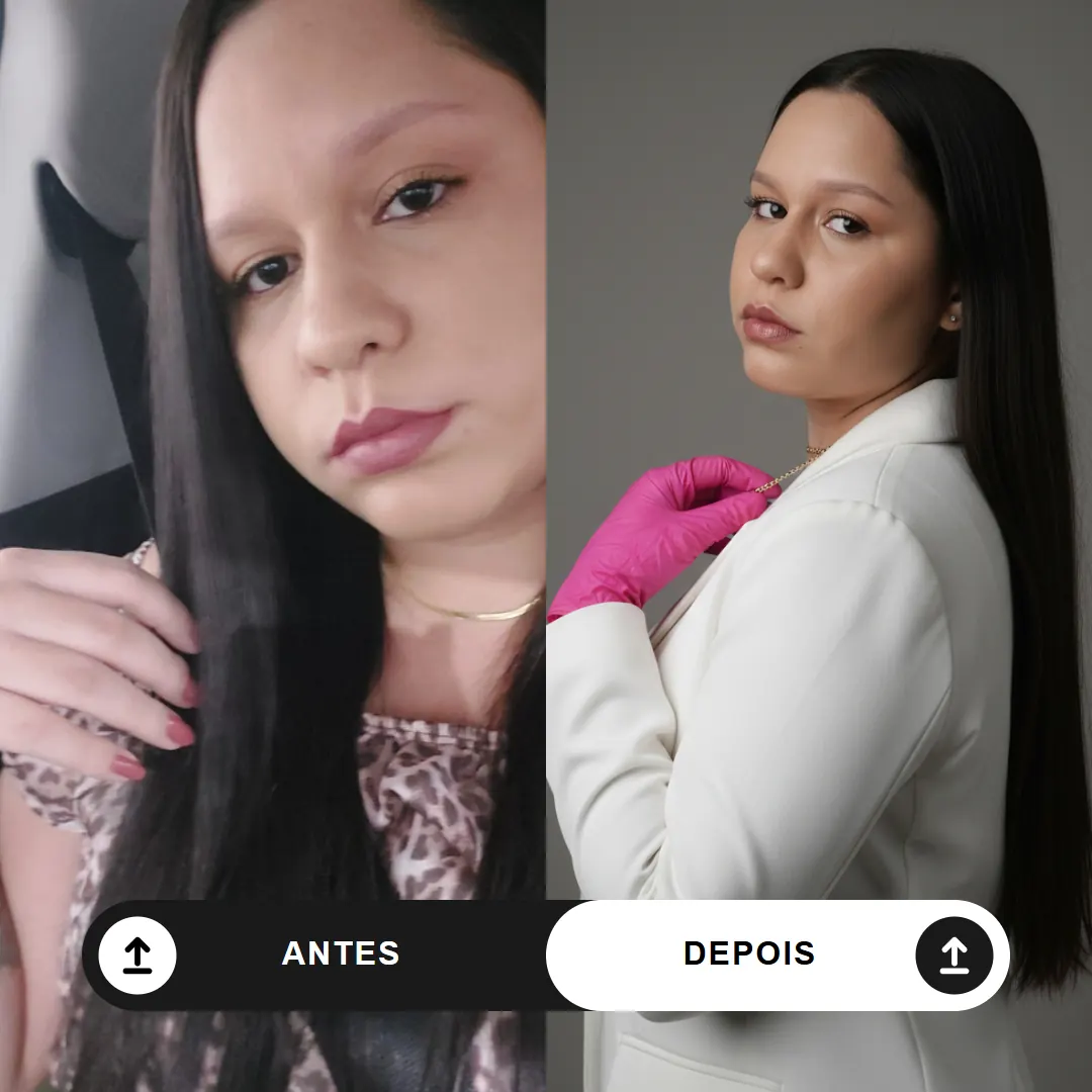 Comparação antes e depois — exemplo 1