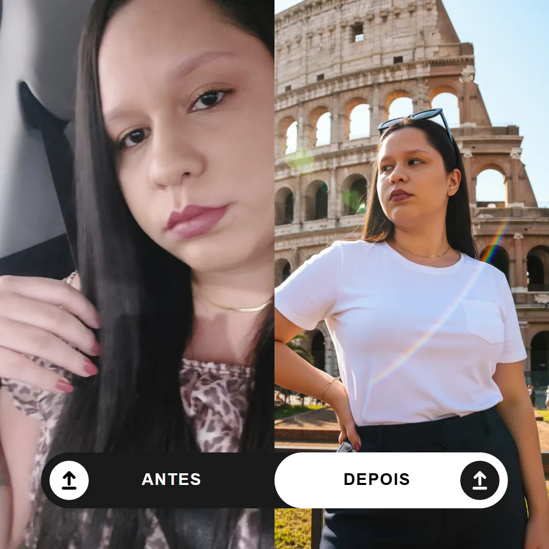 Comparação antes e depois — exemplo 6