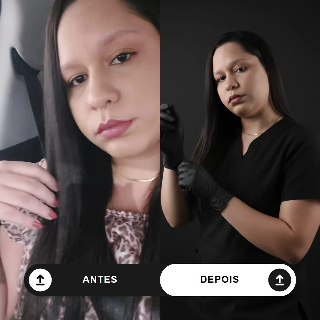 Comparação antes e depois — exemplo 8